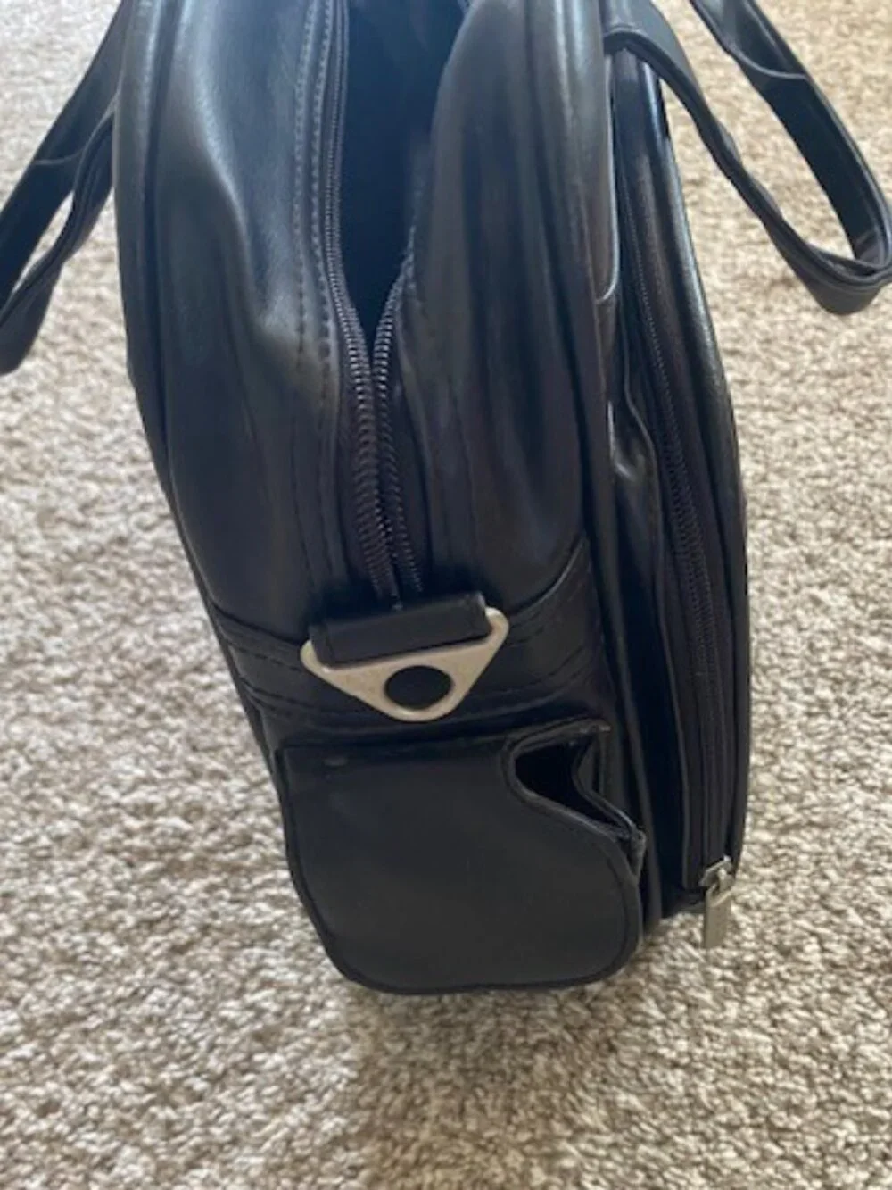 Leeds Black Leather Pharmaceutical Rep Bag Eli Lilly Zyprexa Pockets Travel